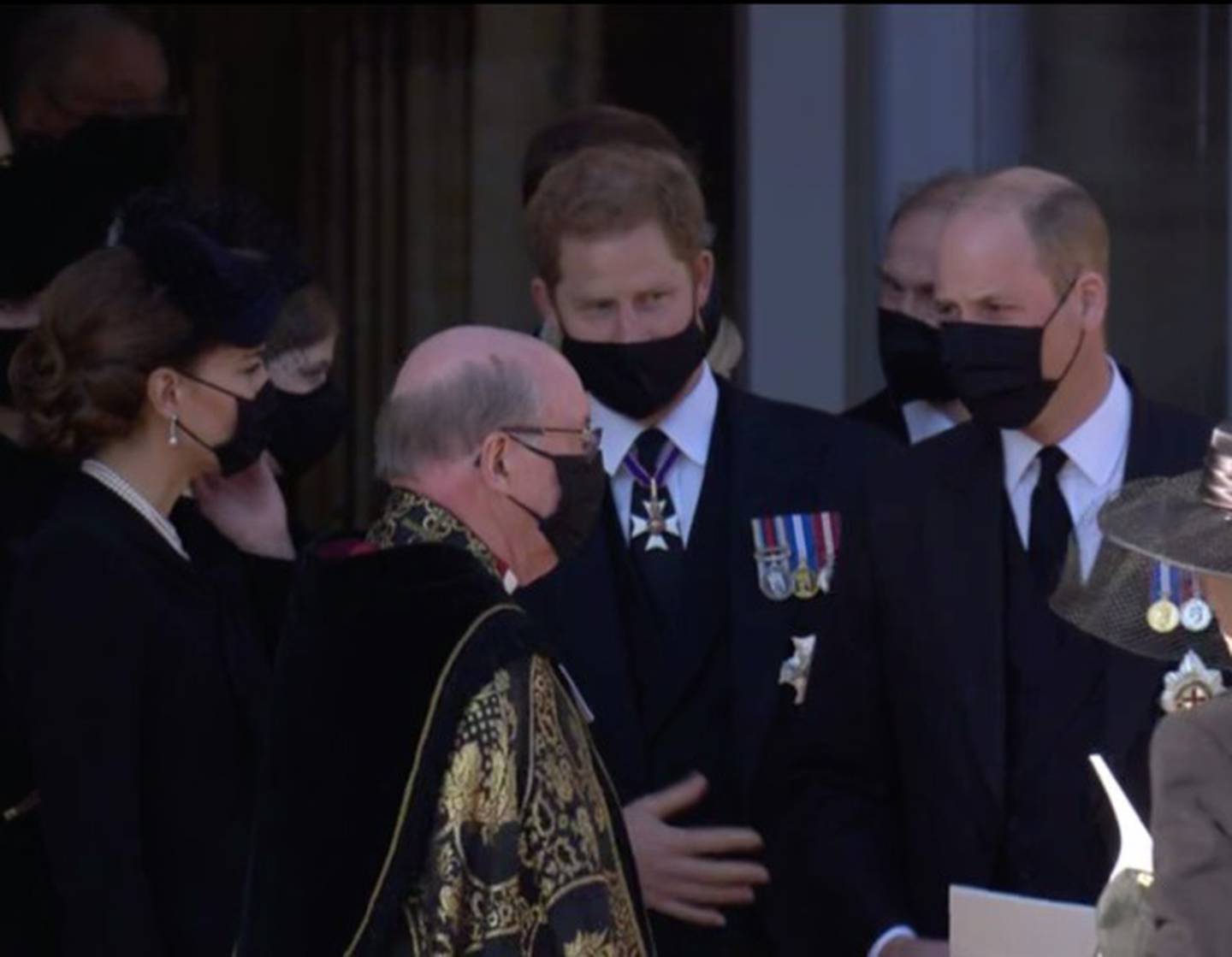 Prince Philip's funeral: Royal unity - Moment Prince Harry, Prince ...