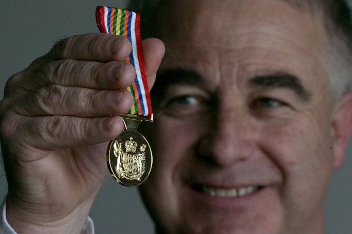 Greg Brownless with the New Zealand Special Service Medal (Asian Tsunami) medal awarded him by the NZ Government for his work in Phuket dealing with the tragic aftermath of 2004's Boxing Day tsunami. Photo: John Borren.