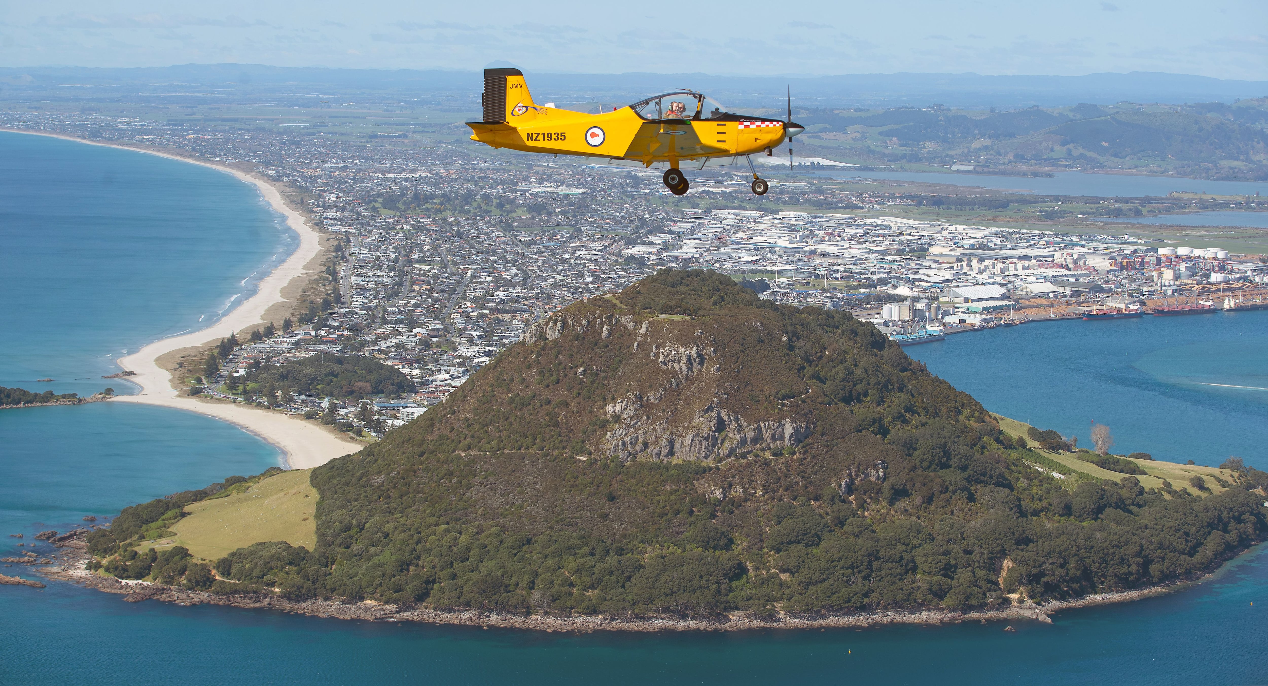 Weekend Sun reporter Ayla Yeoman with pilot Keith Adair on the Classic Flyers CT4 Adventure Flight. Photo: John Borren.