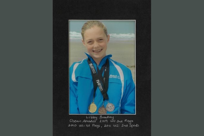 Libby Bradley competed in the Ocean Athletes, in 2009 with the U11 3rd flags, 2010 with the U11 flags, and in 2011 with the U12 2nd sprints. Photo/Supplied.