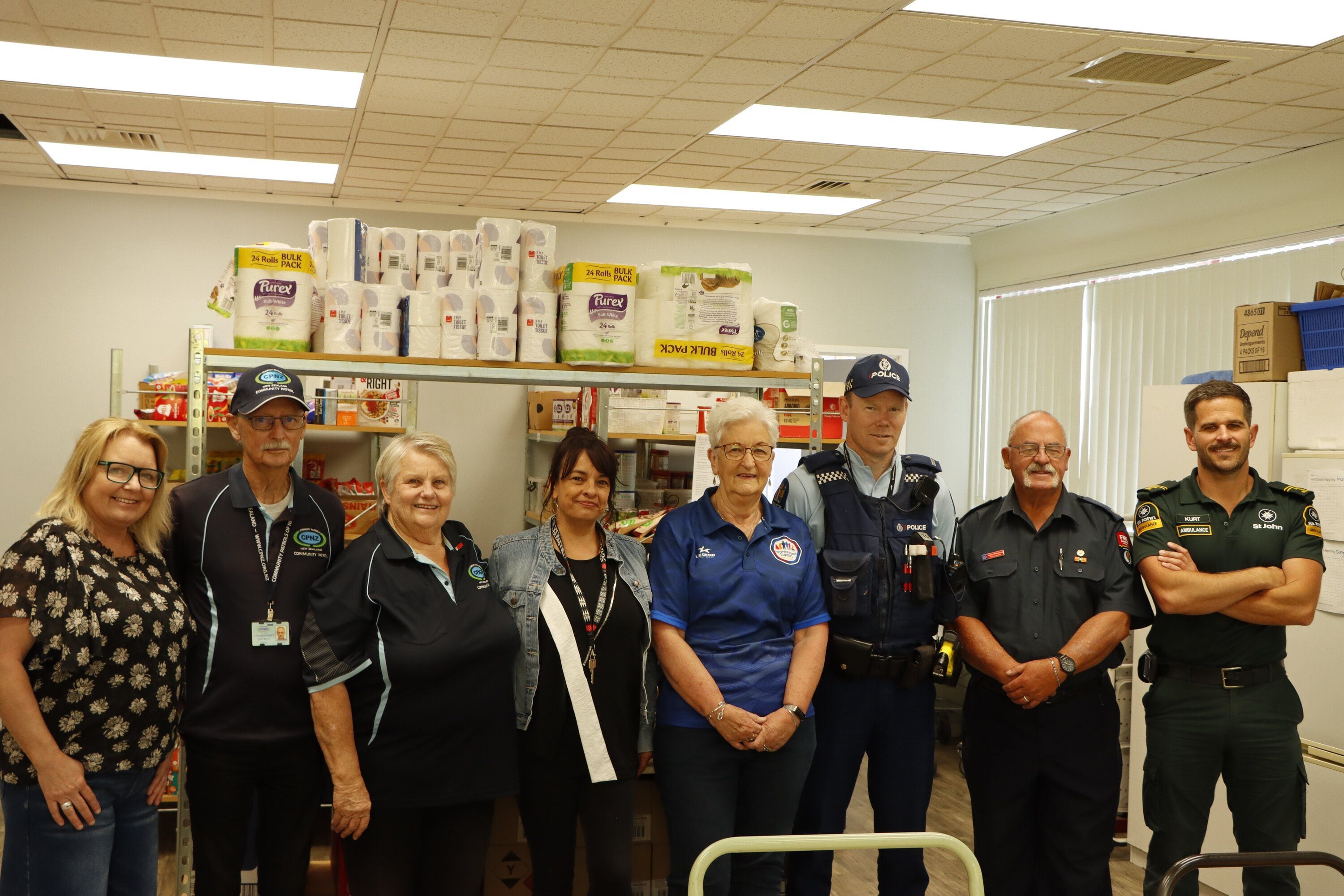 St John, Fire and Emergency and police are involved in the food drive on Tuesday. Photo / Tom Eley