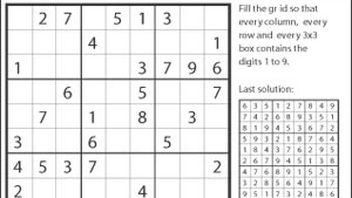 Sudoku - test yourself - Puzzles and games News - NZ Herald