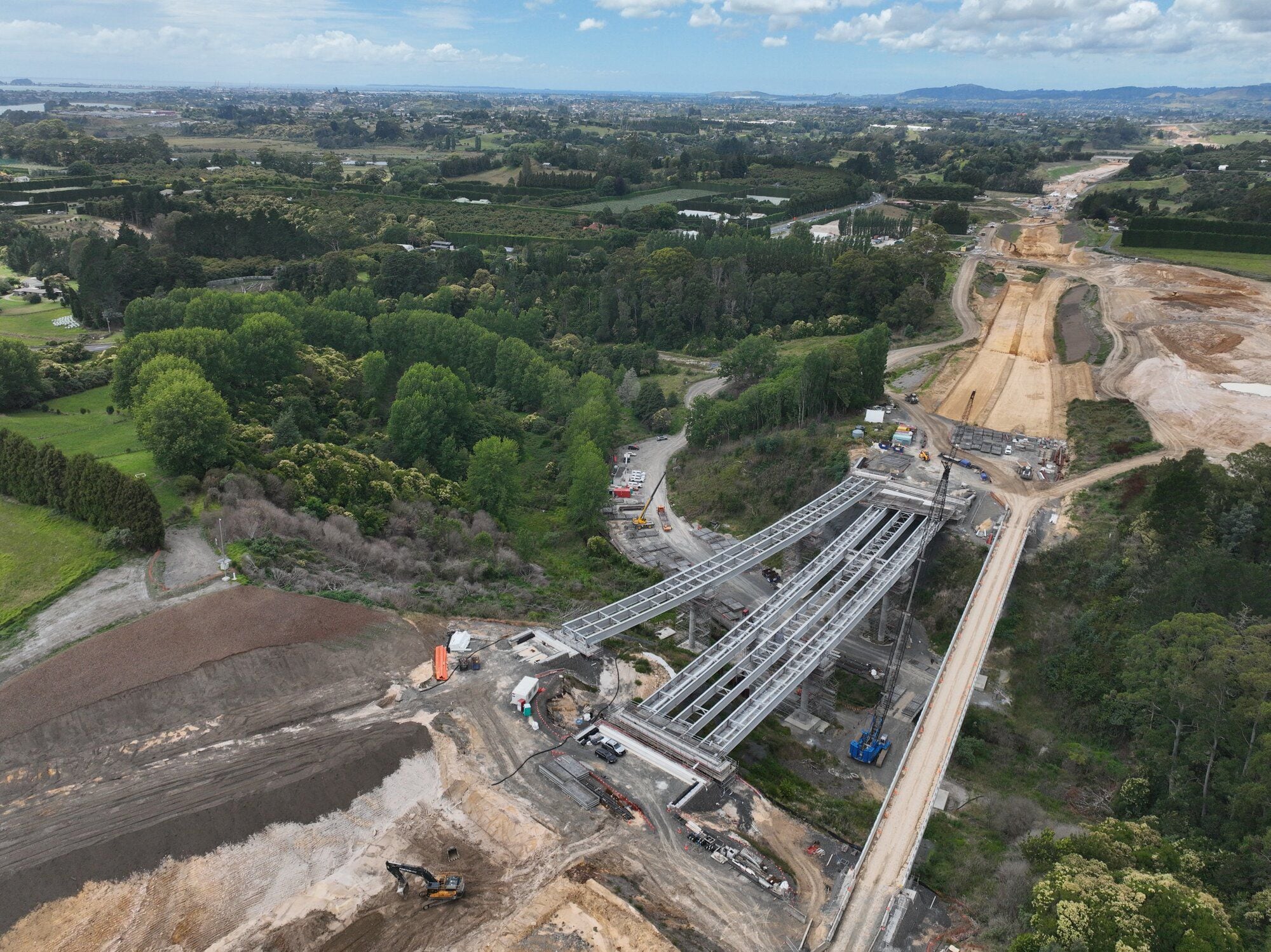 The new Minden Gully bridge facing towards Birchwood Packhouse. Photo / Supplied