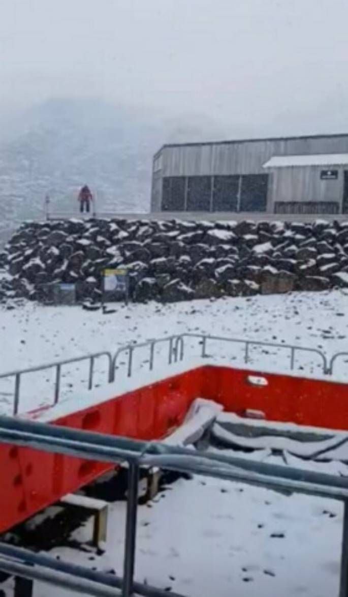 Snow fell on Sunday, in the middle of summer. Photo / Supplied