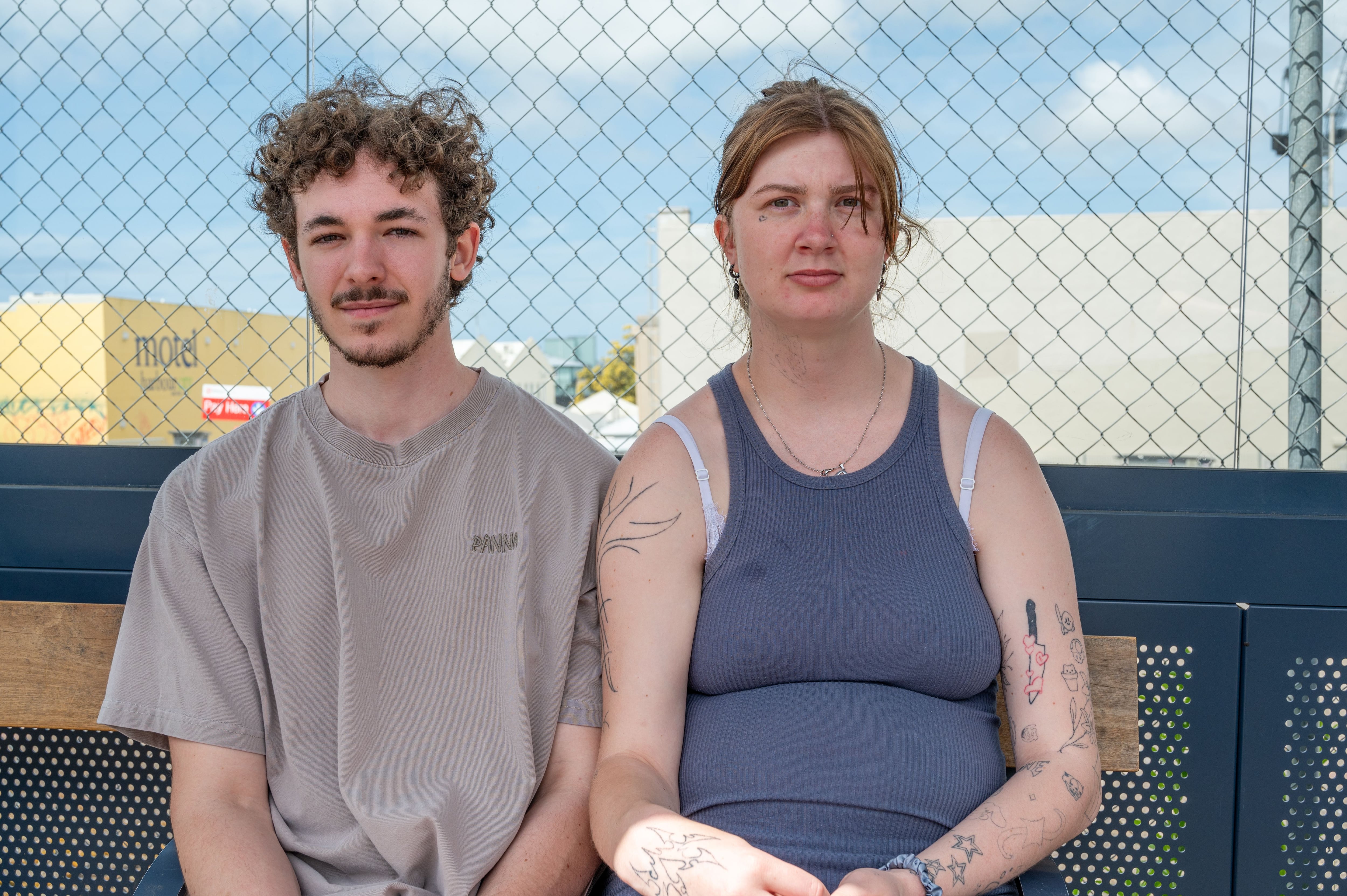 Tauranga bus users Hayes Winn-Tohill and Racheal Williams. Photo: David Hall.