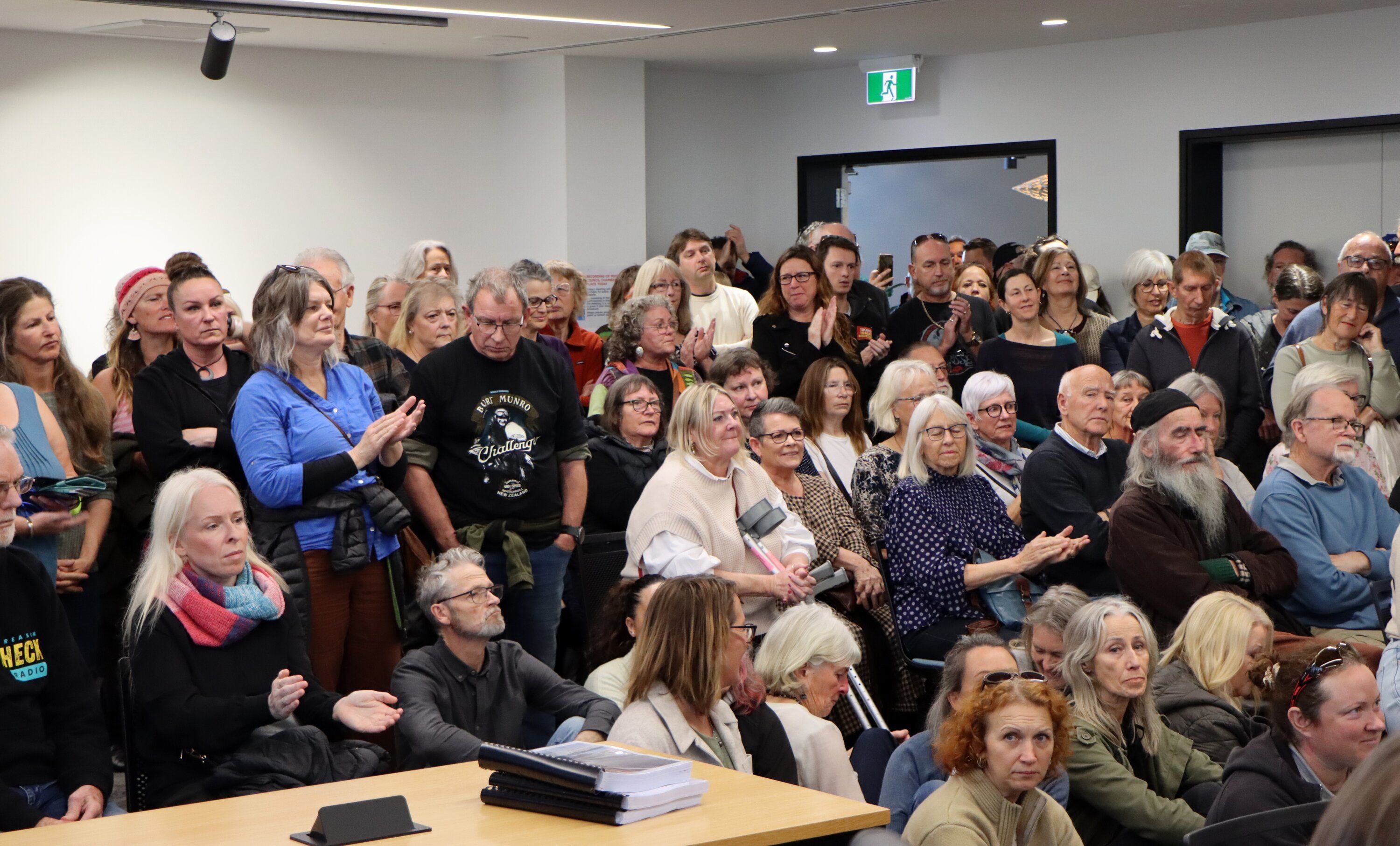 The public gallery was overflowing with people opposed to fluoridation at a Tauranga City Council meeting in August. Photo /Alisha Evans