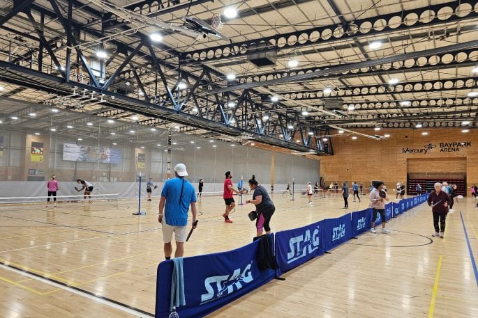 Mount Pickleball Club session at Mercury Baypark Arena. Photo / Supplied