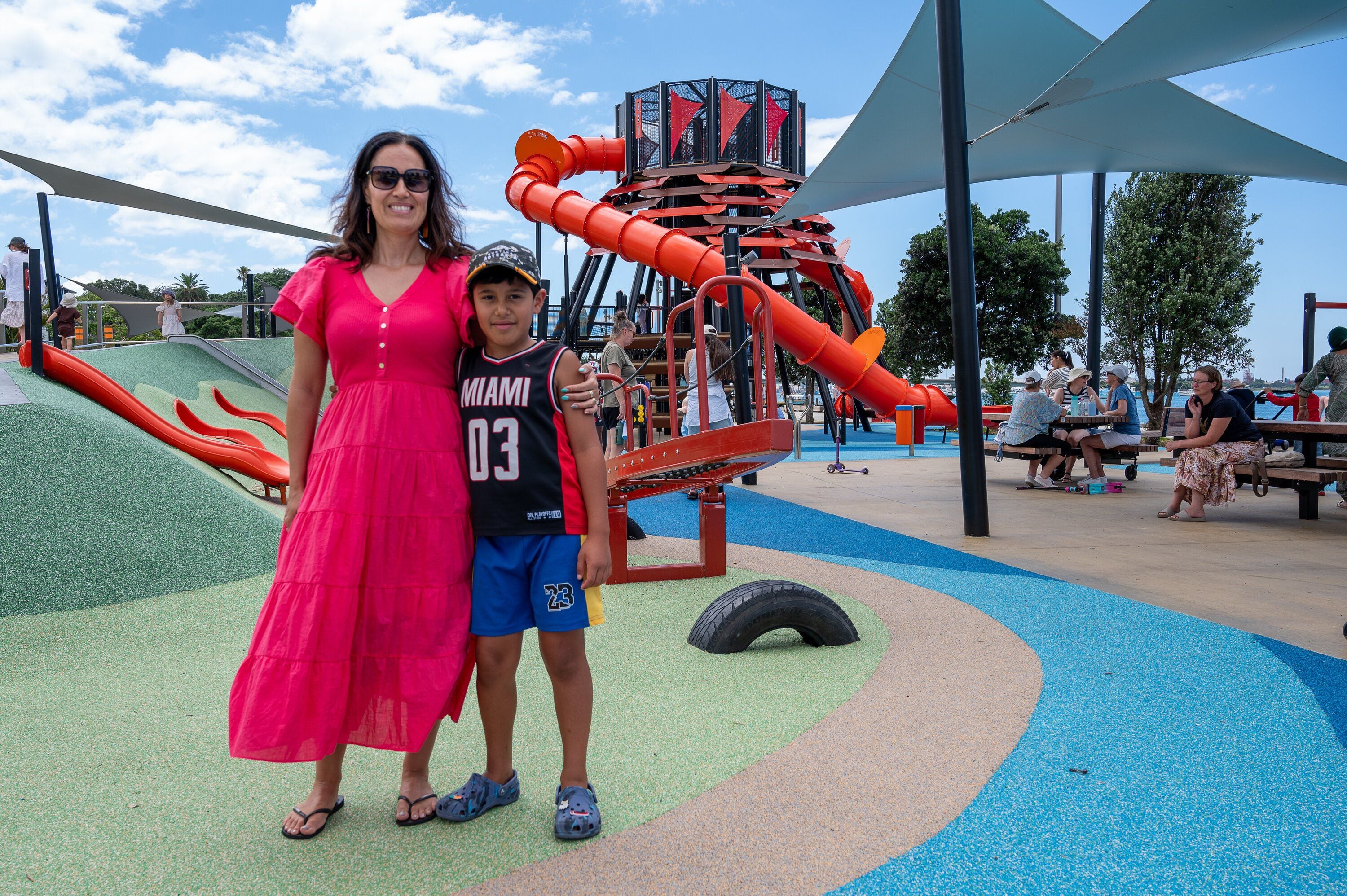 Laurissa Cooney and her son Jackson were visiting the playground for the first time and thought that there was something for everyone at Tauranga's new attraction.