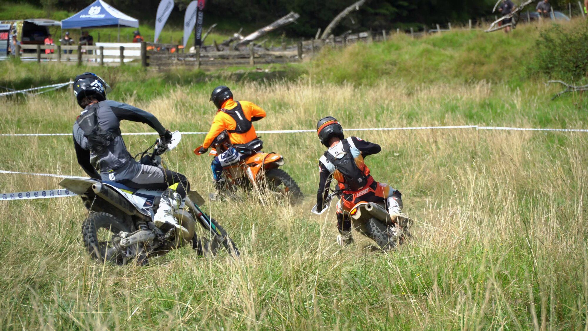 Wil Yeoman leading the start of the No Way in Hell motocross race. Photo / Ash Sowman