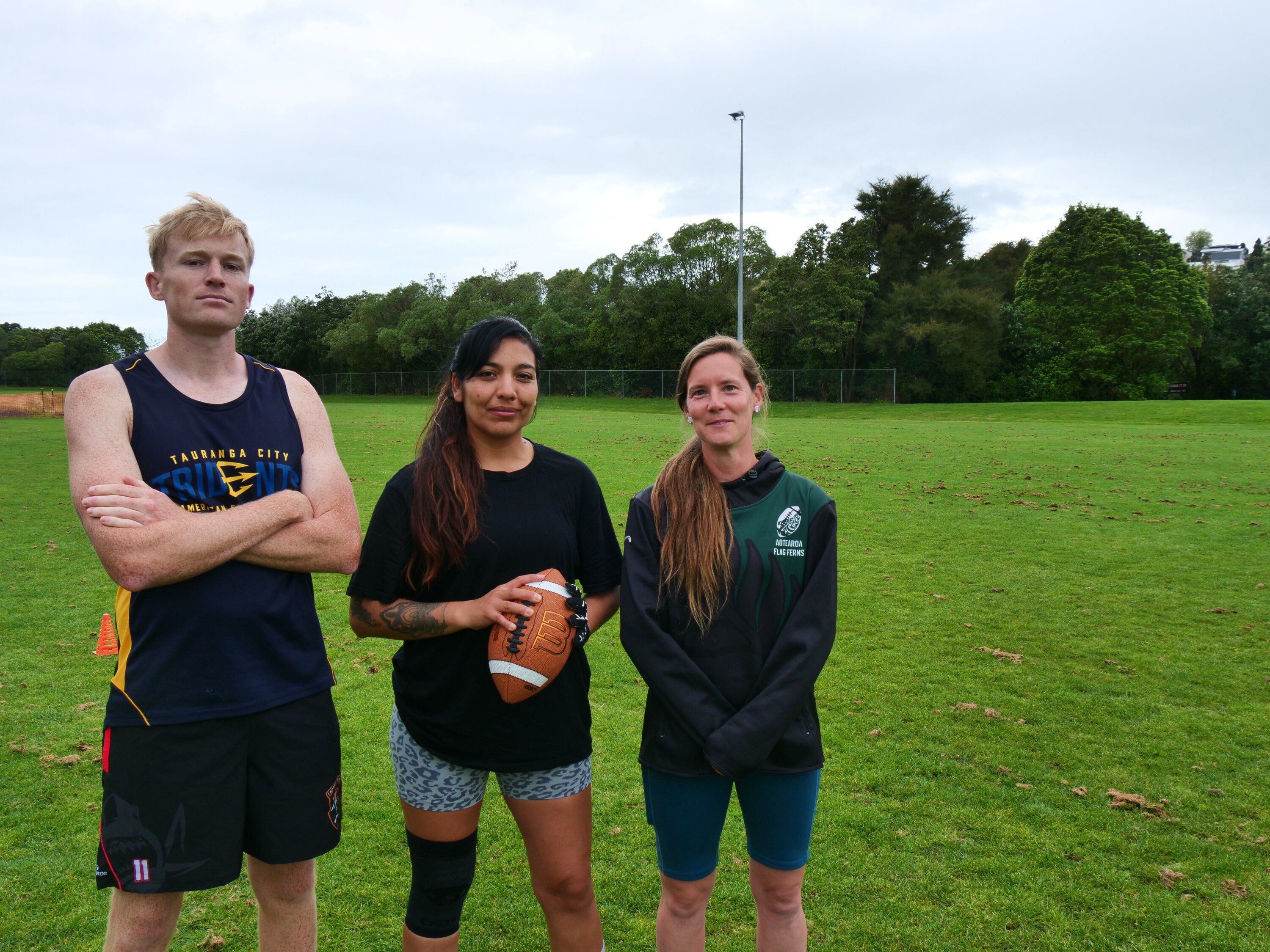 Wide receiver Scott Witney will join quarterback Nicole Huala and defensive back Kyla Hubbard for the Capture the Flag tournament in Melbourne. Photo / Tom Eley