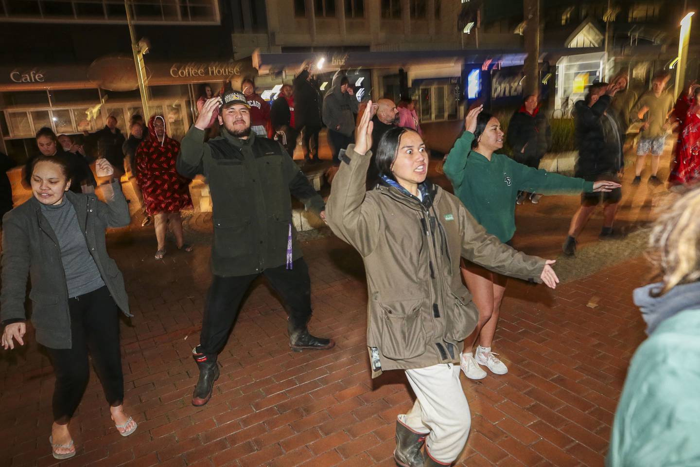 Haka ring out in the Hastings CBD. Photo / Paul Taylor