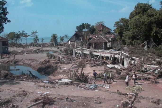 Damage caused by the wave in Thailand. Photo/ Bob Hooker.