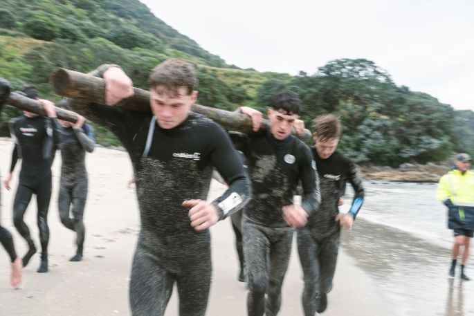 Tauranga Boys' College prefects completing the Fortress 40 challenge. Photo / Supplied