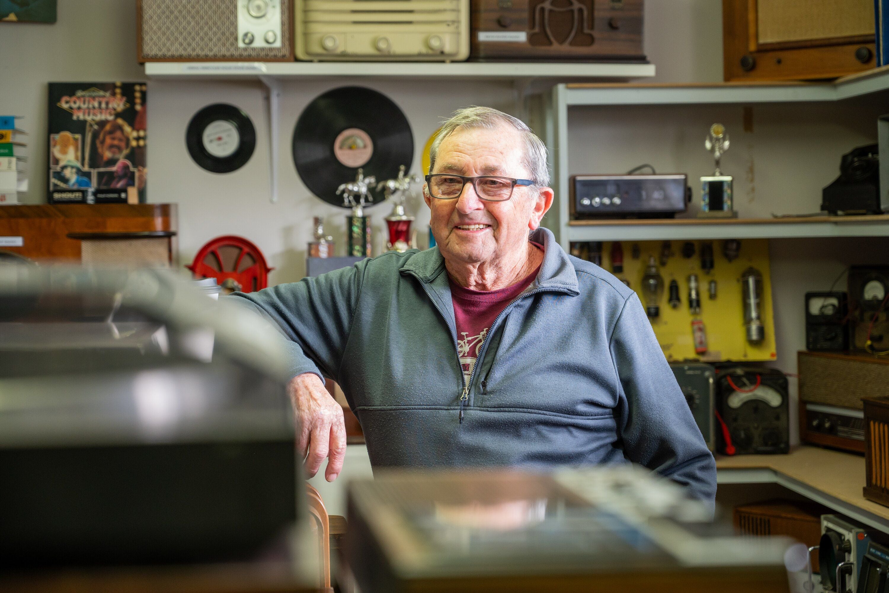  Announcer and former Satellites saxophonist Ken Wadsworth. Photo / Brydie Thompson