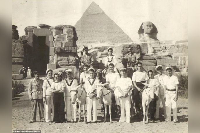 The last picture of the crew of HMS Triumph in Egypt before their final mission. Photo / Edward Wilkinson-BNPS