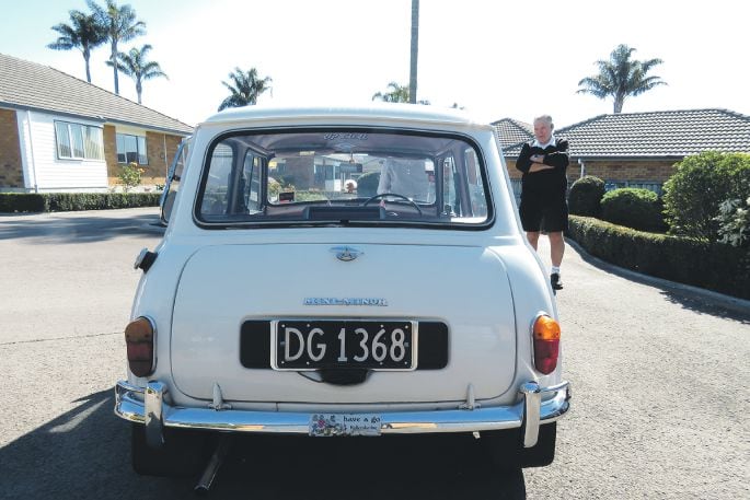 Dawn Webb still enjoys her rare 1967 Morris Mini after 55 years of owning it. Photo: Merle Cave.