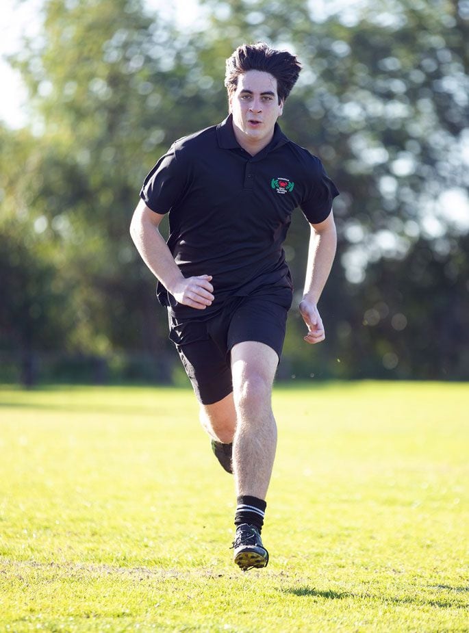 James Haua running down a field. Photo: John Borren.