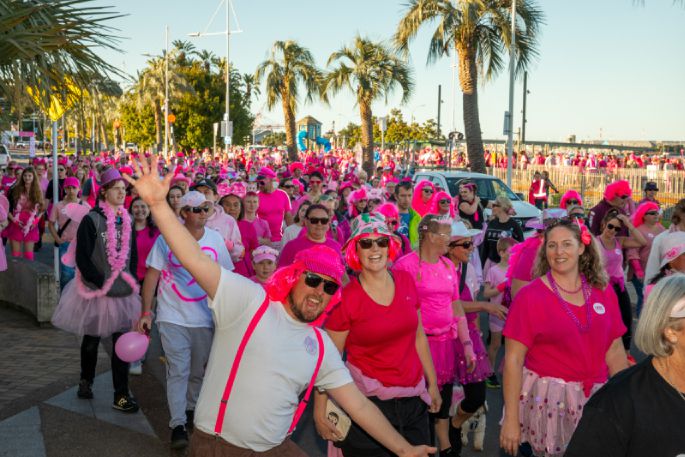 The Hot Pink walkers in the city centre. Photo supplied.