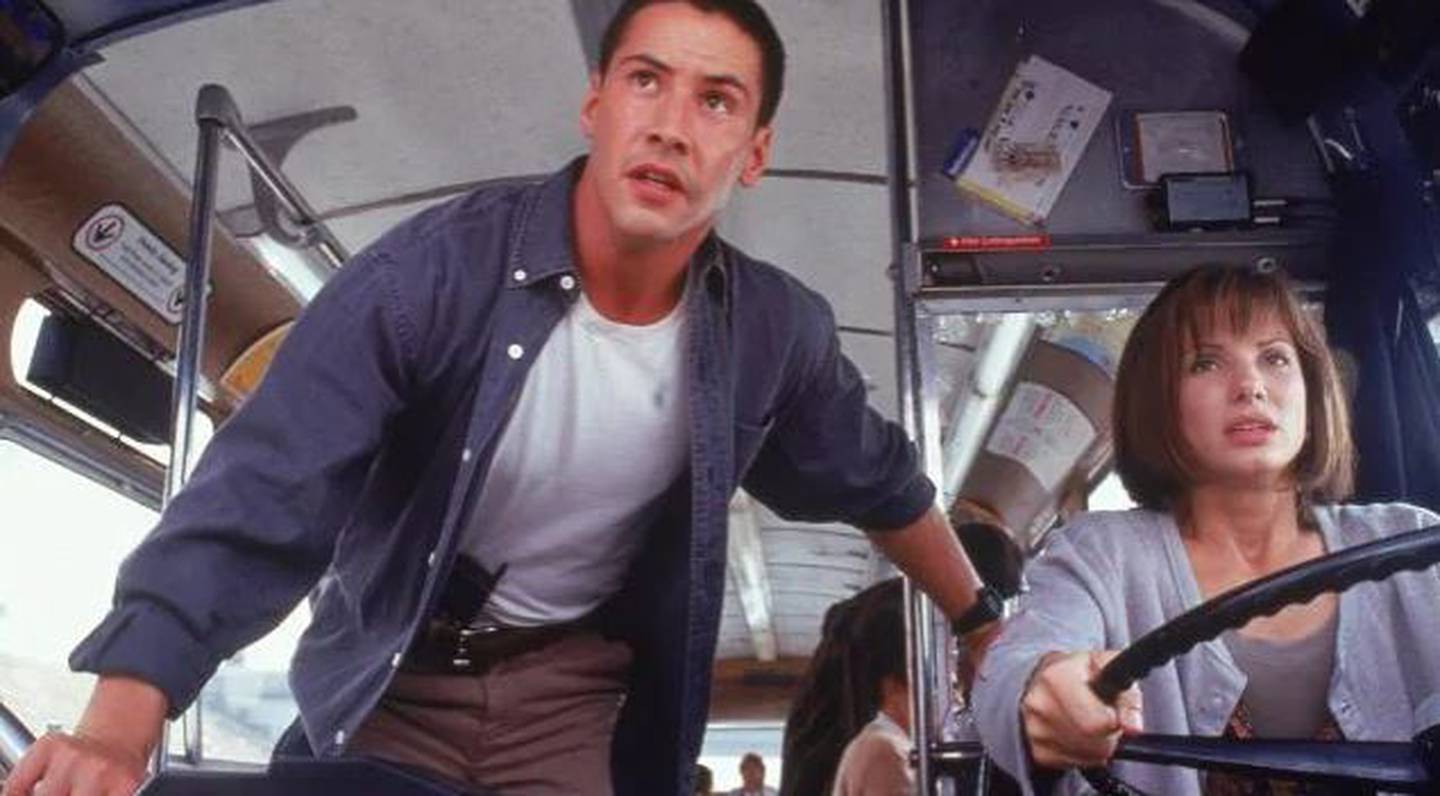 Keanu Reeves and Sandra Bullock in 1994 film Speed. Photo / Supplied