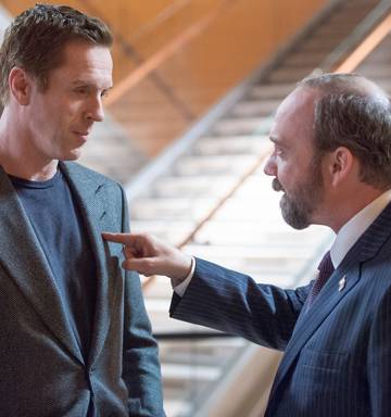 Money Talks In Soho S Glossy New Series Billions Nz Herald - damian lewis left and paul giamatti