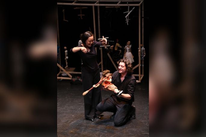 Rhoda Lopez and Remo Di Filippo perform their award-winning marionette show. Photos: supplied