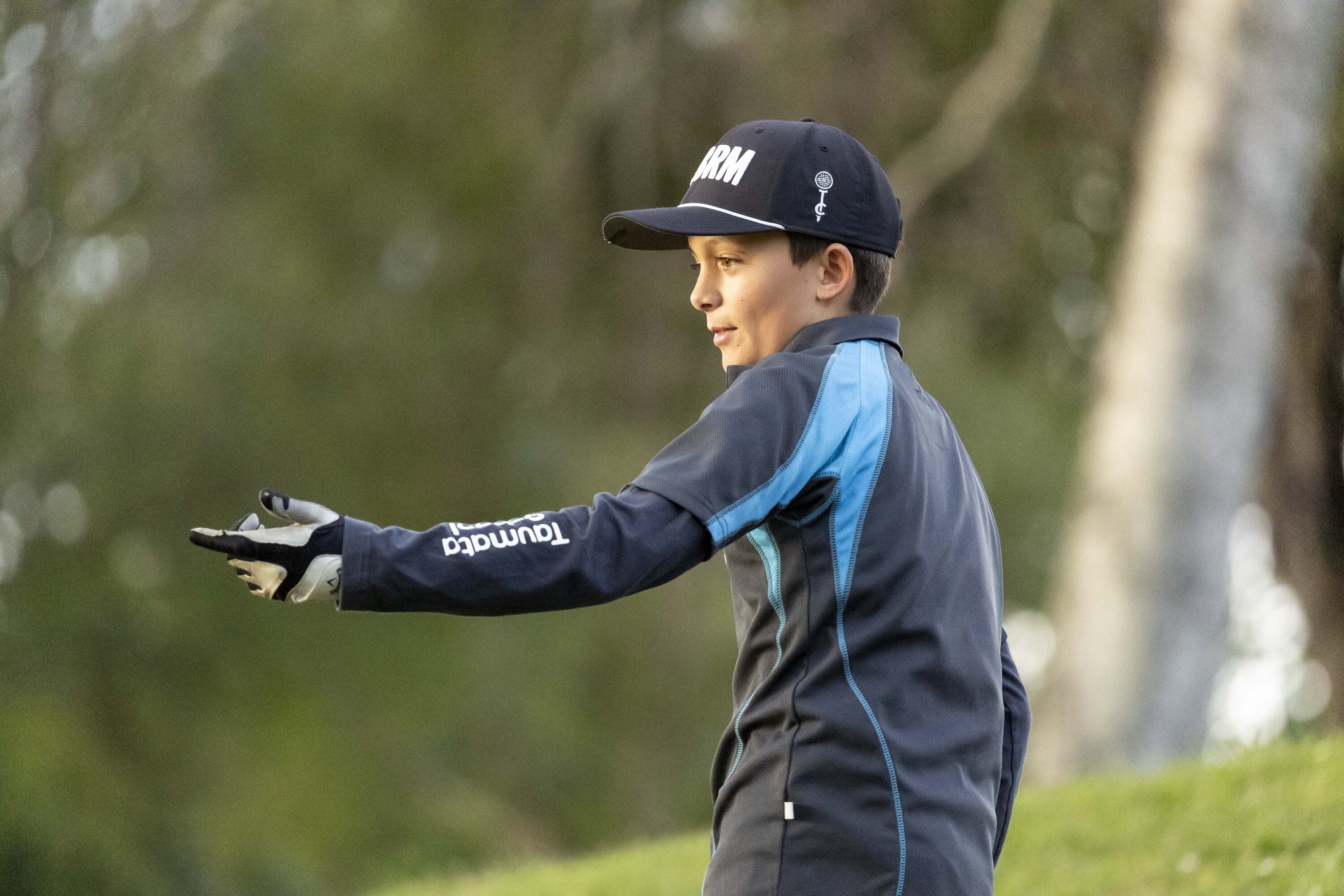 Elijah Ellis, 11, at The Clubroom Junior Pro-Am. Photo / Alex Cairns