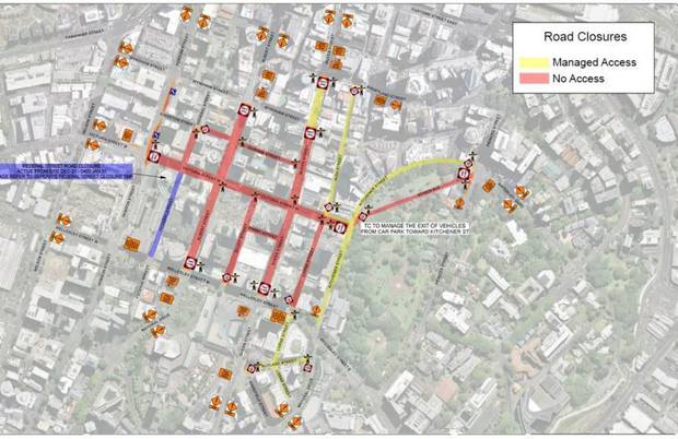 Temporary road closures for New Year's celebrations in Auckland. Image / Supplied via ATEED