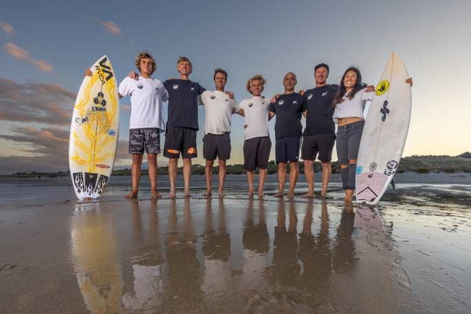 Tai Murphy, Bruce Tod, Alex Dive, Luke Griffin, James Jacob, Owen Barnes and Hinako Kurokawa. Photo: Jamie Troughton/Dscribe Media.