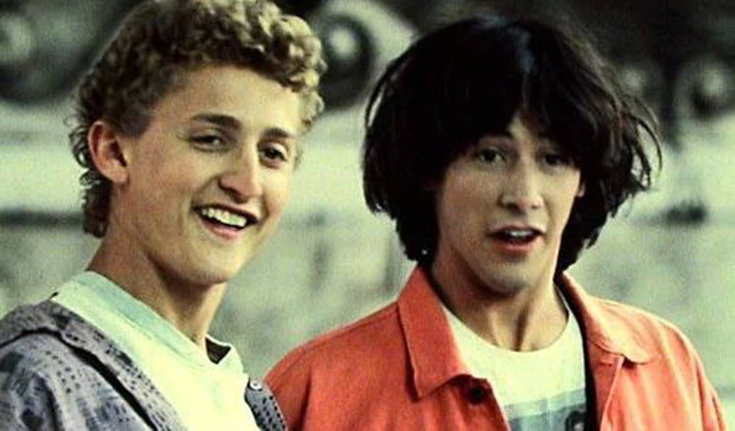 Bill (Alex Winter) and Ted (Keanu Reeves) in a scene from the 1989 film Bill & Ted's Excellent Adventure. Photo / Supplied