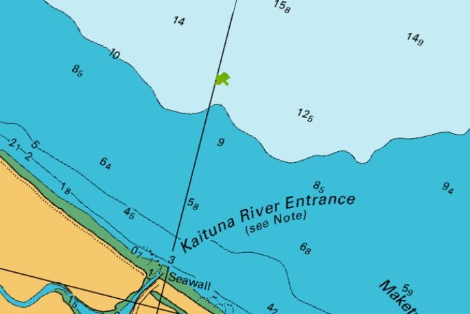 Map showing digger location in the Bay of Plenty.  Image/LINZ.