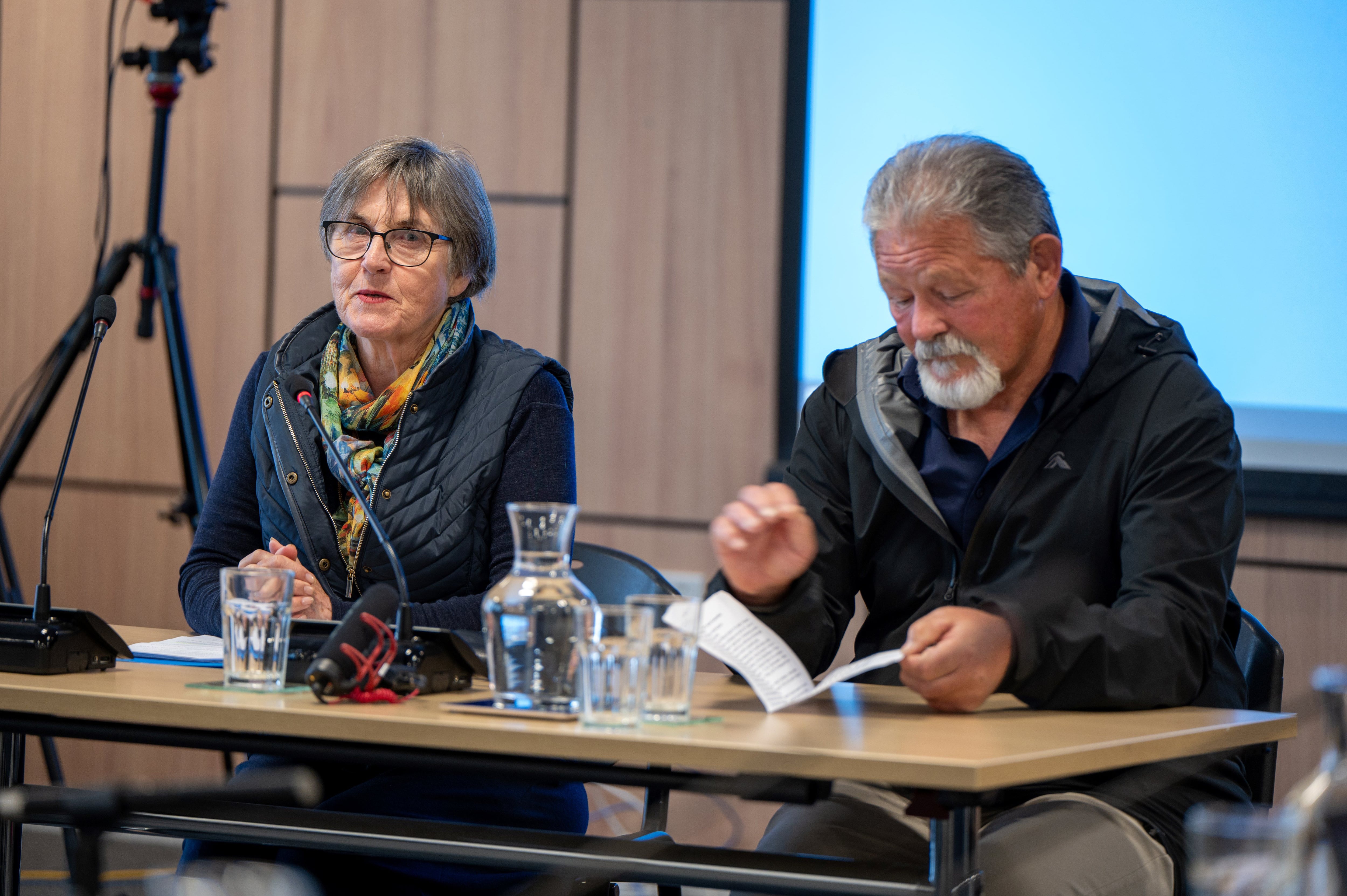 Julie and Jim Carle presented their petition to the Tauranga City Council community, transparency and engagement committee on Tuesday. Photo / David Hall