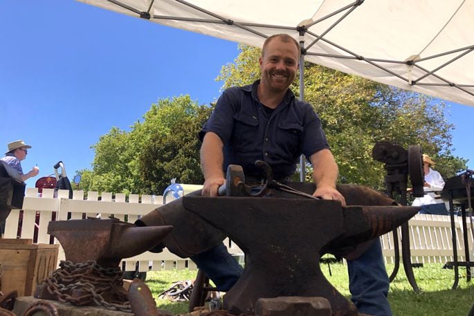 Farrier Wade Irving from Waihi. Photo: Rebecca Mauger