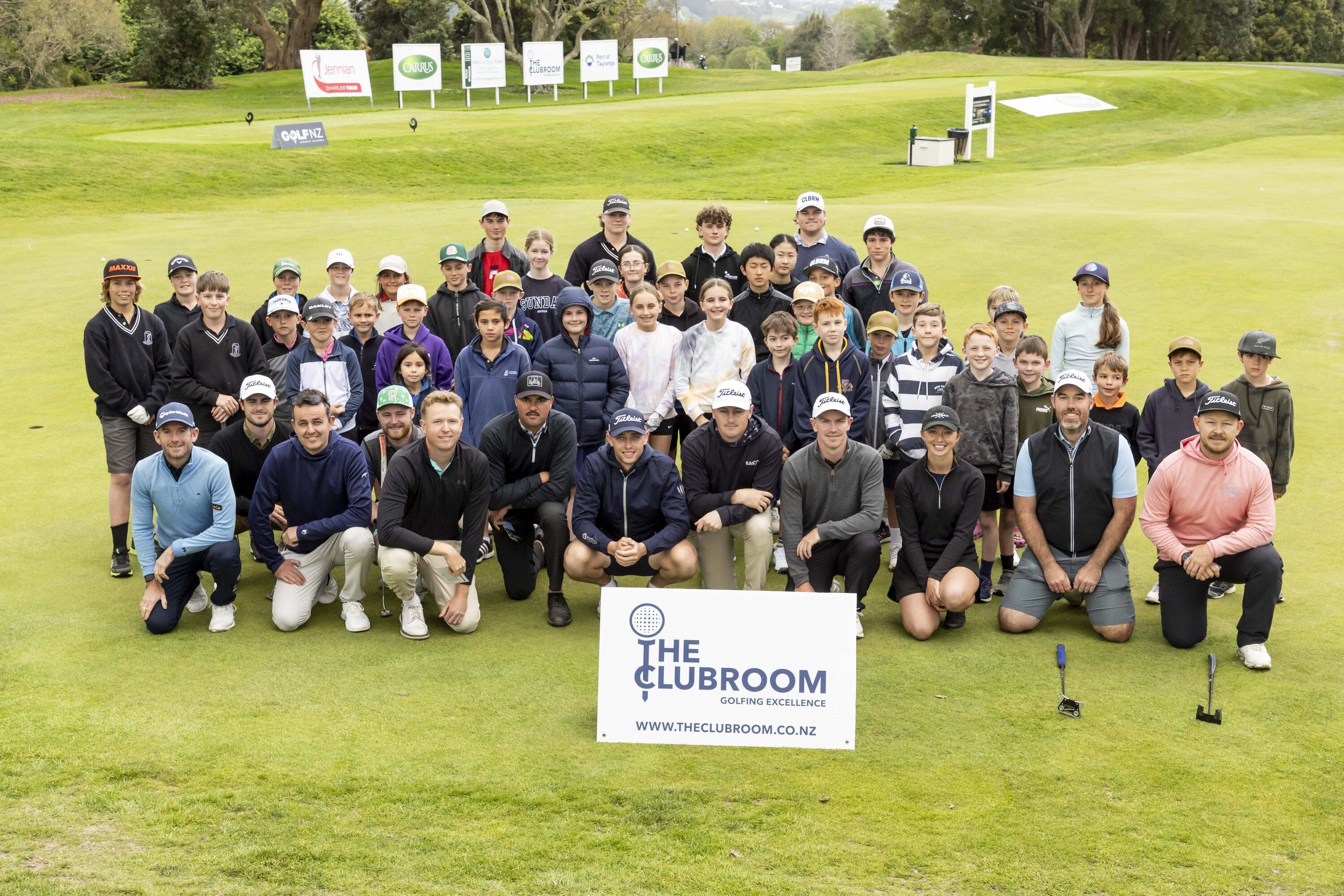 About 50 junior golfers got to tee it up with the golf professionals at The Clubroom Junior Pro-Am on Tuesday. Photo / Alex Cairns.