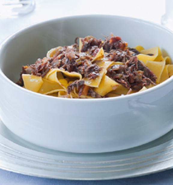 Pappardelle pasta on the hare