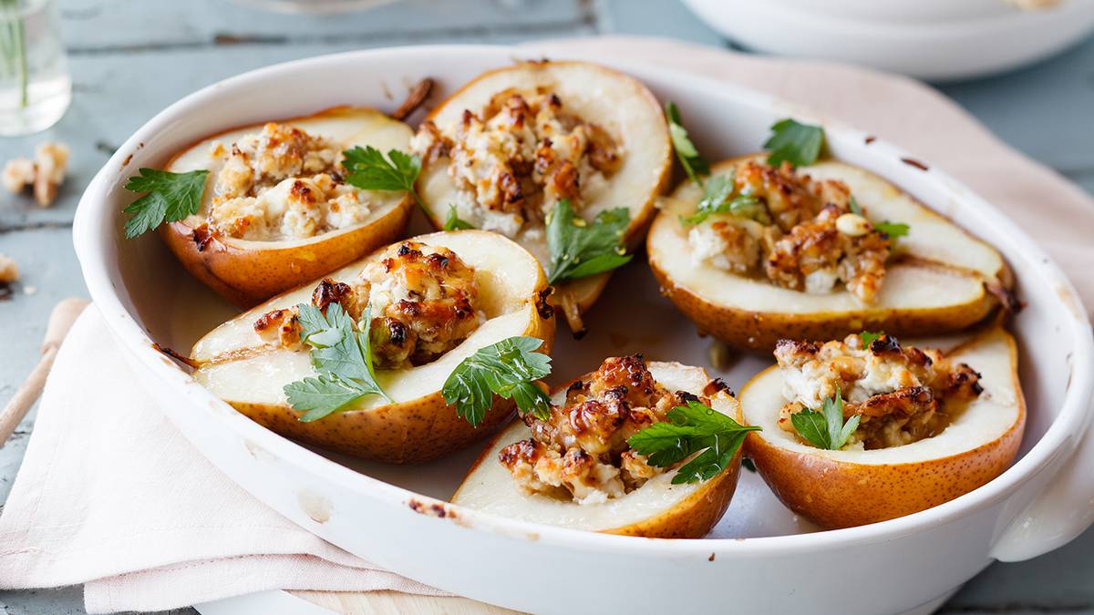 Stuffed pears with goat's cheese, walnut and honey - NZ Herald