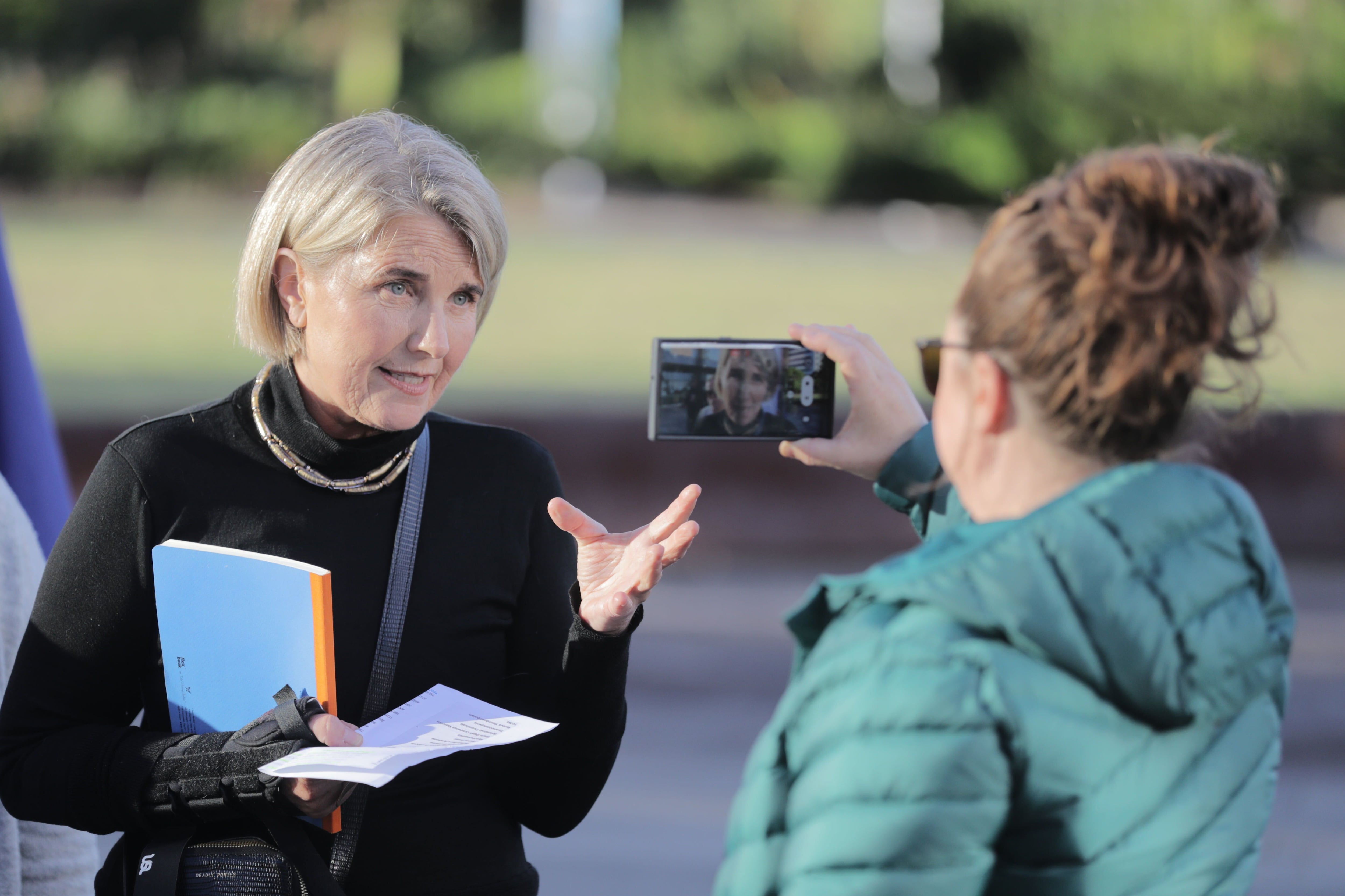 Not guilty plea: Former broadcaster-turned-conspiracy campaigner Liz Gunn  defends airport charges - NZ Herald