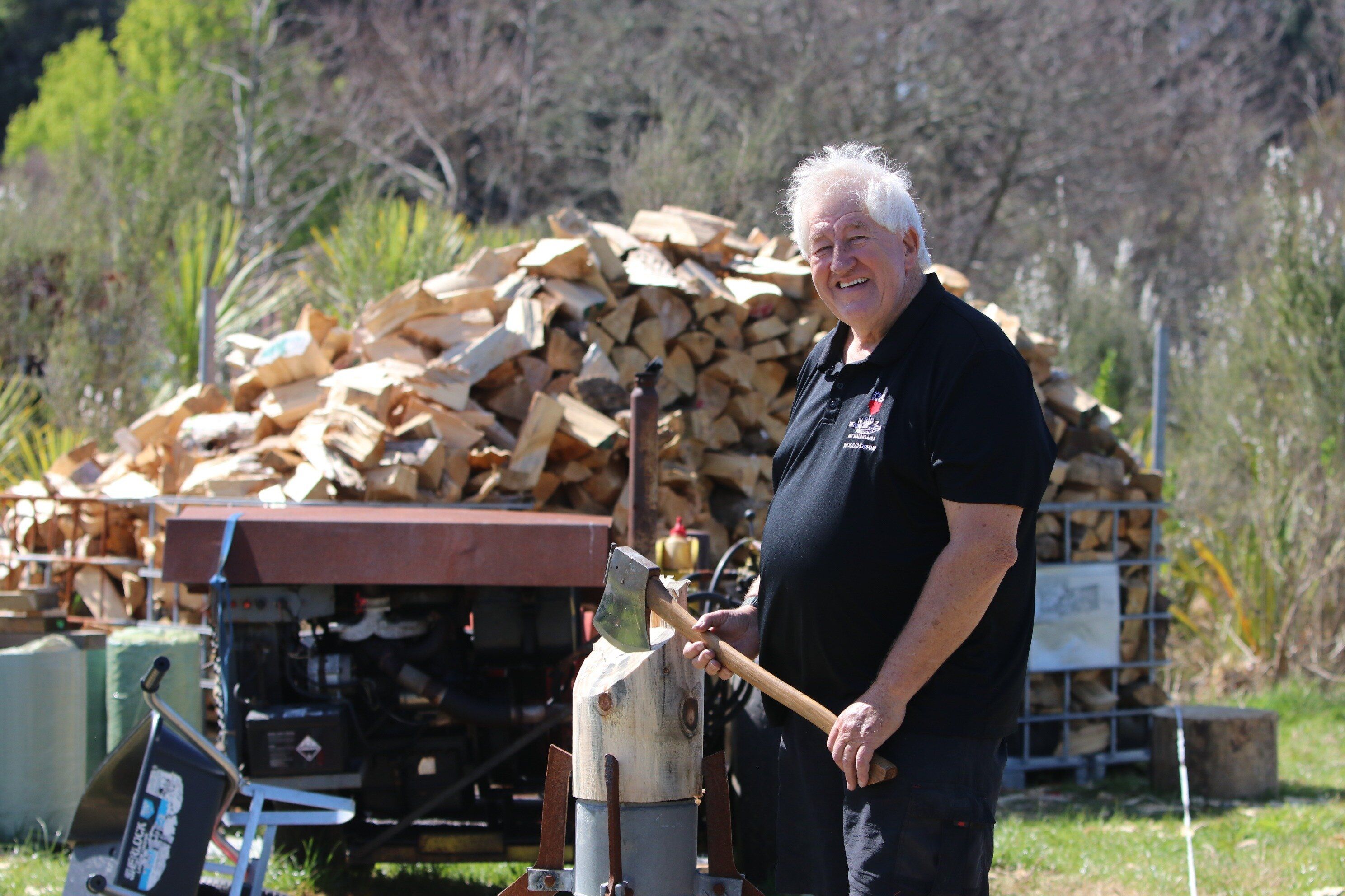 Neville Bowen described woodchopping as true family sport.  Photo / Bob Tulloch