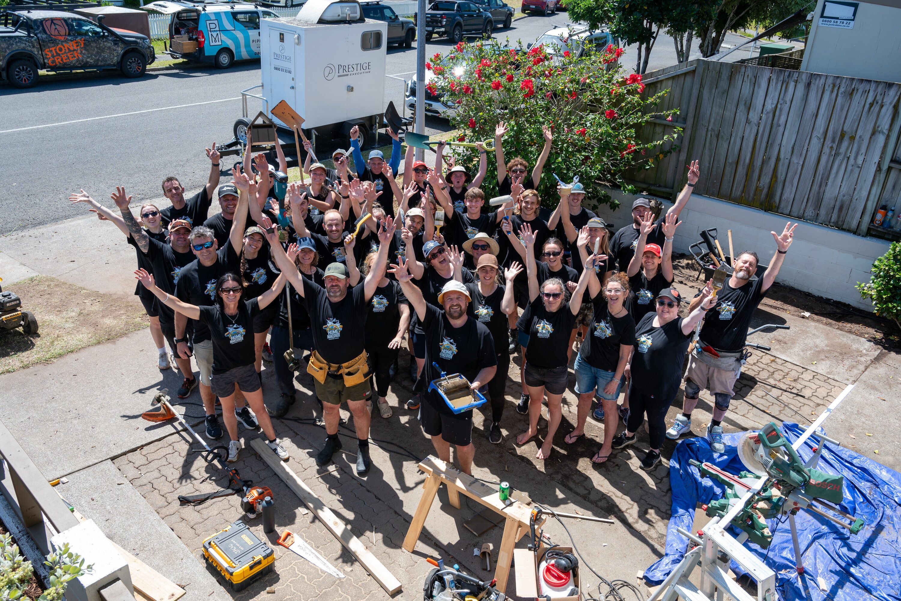 The Stoney Creek crew came together to help renovate the house of staff member Donna Rieger, who had been diagnosed with terminal cancer.