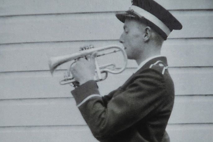 Alex Garrett, aged 14, playing the cornet. Photo: supplied.