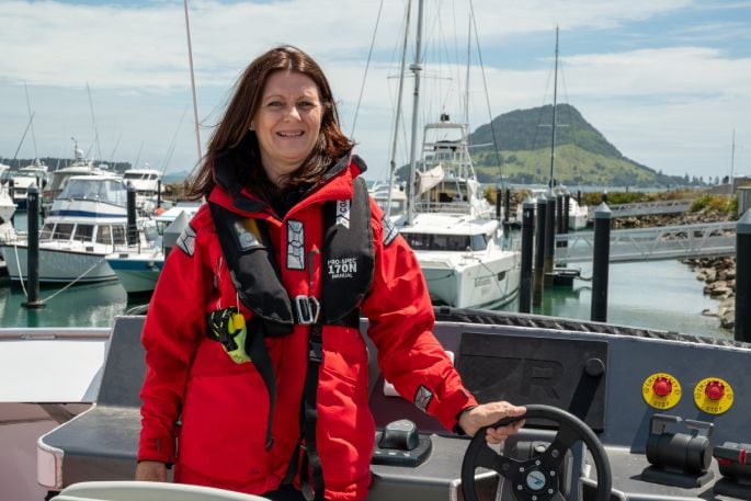 Becoming an empty-nester flung Tauranga woman Raelene Flay into volunteering at coastguard. Photo: David Hall.