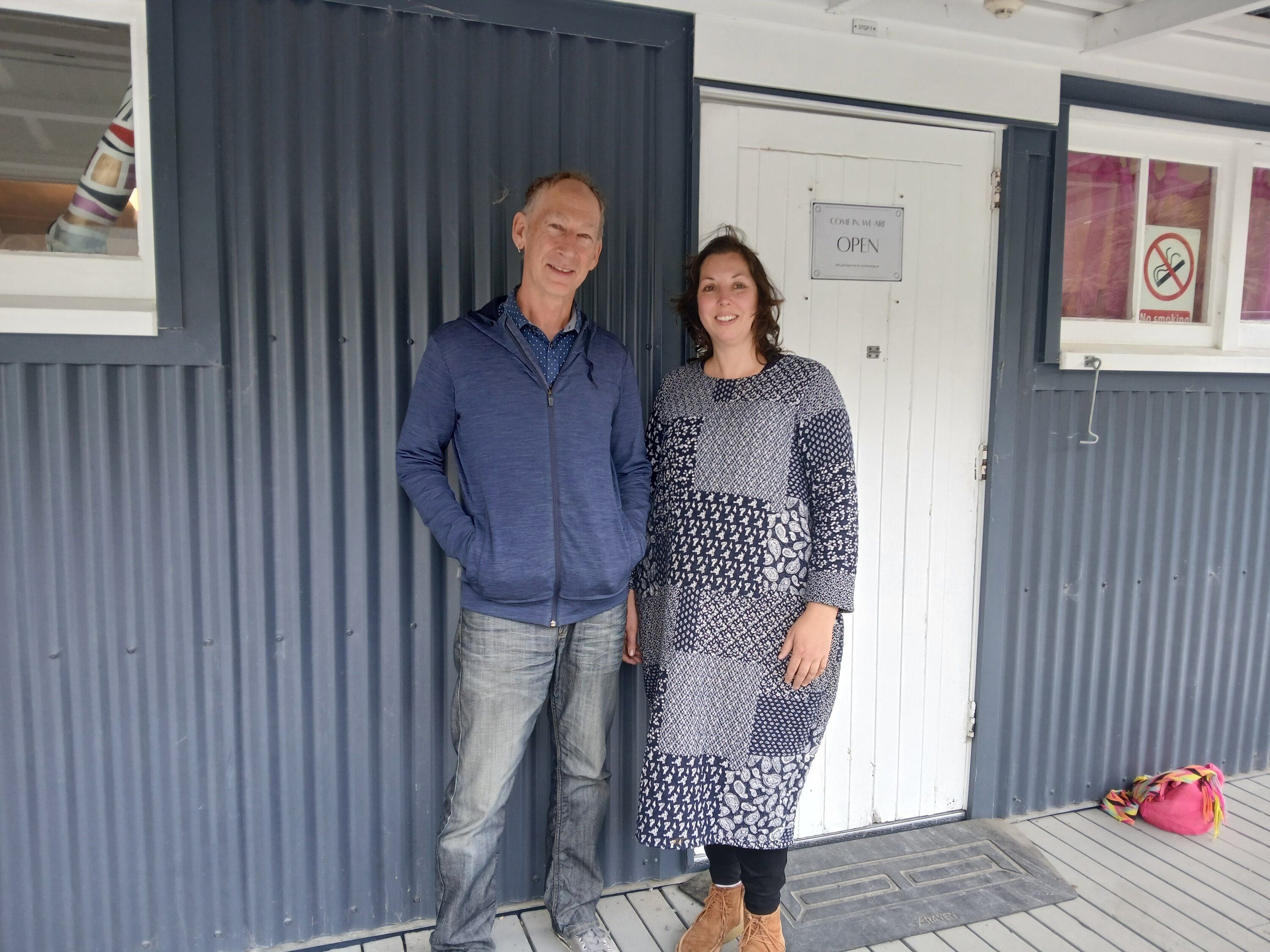 Turning Point general manager Tim Jackson and clothing and textile co-ordinator Melissa Keillor.  Photo / Tom Eley