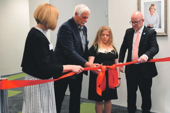 Te Whatu Ora’s BOP group director of operations Pauline McGrath, Wayne Wright, patient Piper Harvey and Mental Health Minister Matt Doocey officially opening the centre. Photo: supplied.