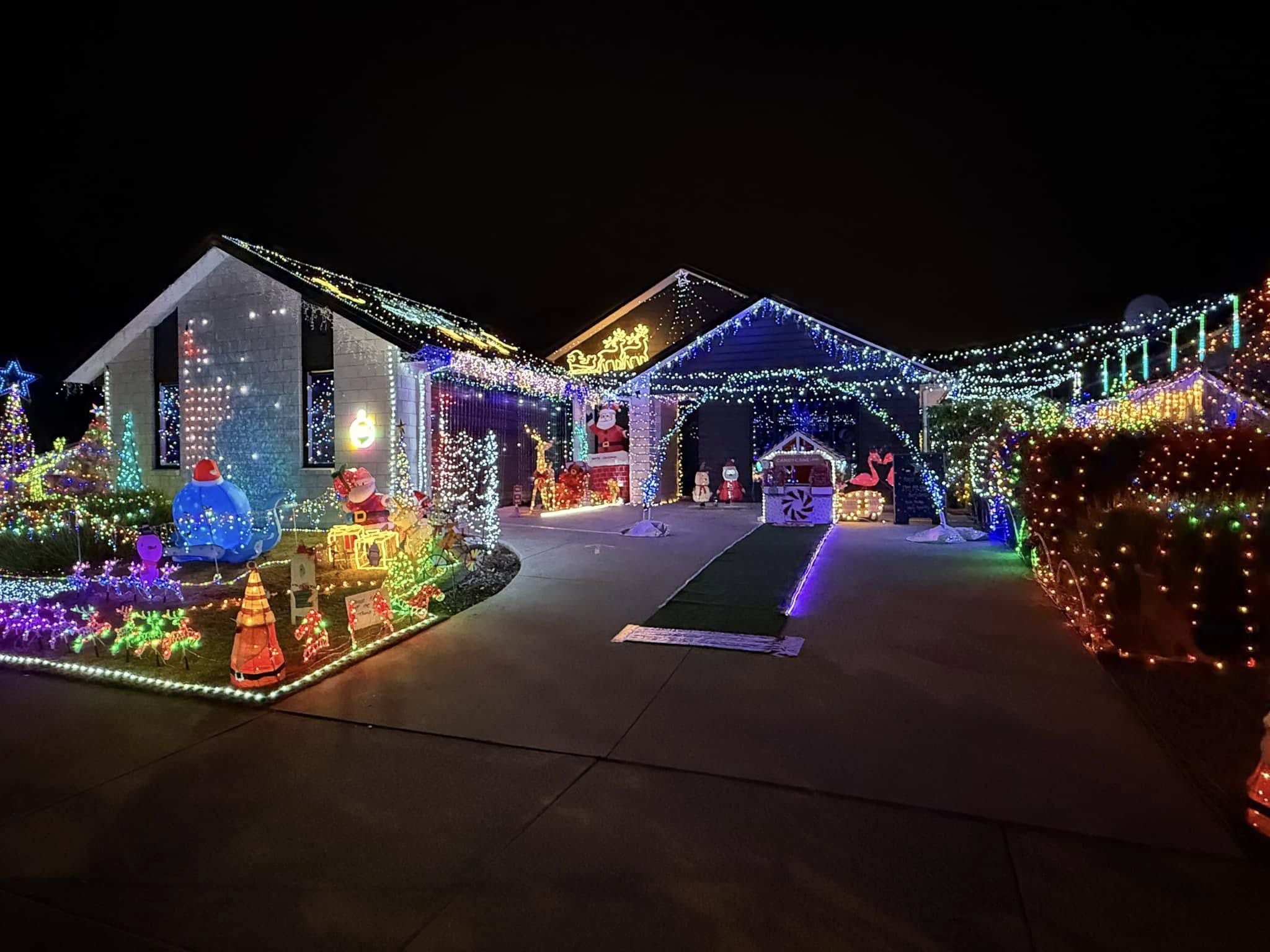 The display at 54 Sandhurst Drive for the 2024 Tremains Christmas Lights Trail.