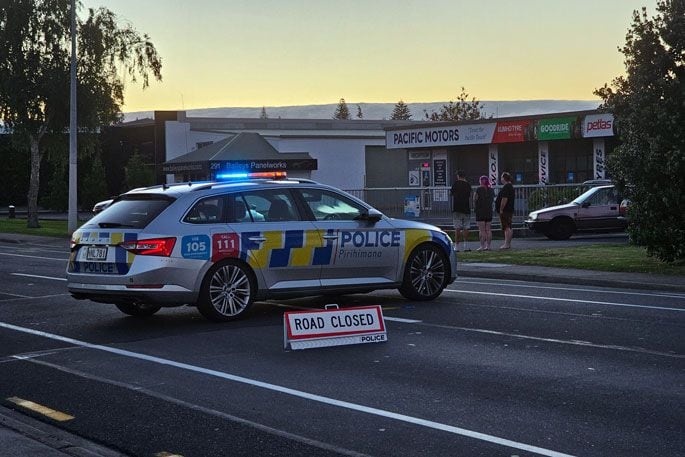 Police at the fatal crash on Fraser St, Parkvale, Tauranga on Christmas Eve. Photo/ Cam Avery.