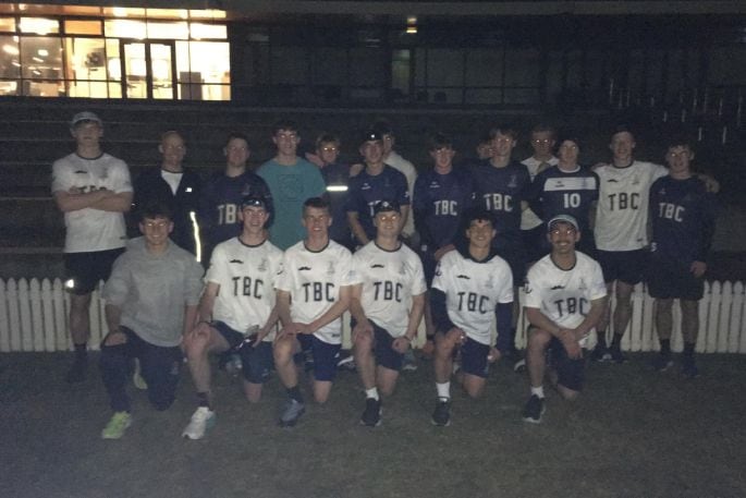 Tauranga Boys' College 2024 and 2023 prefects before their challenge. Photo / Supplied