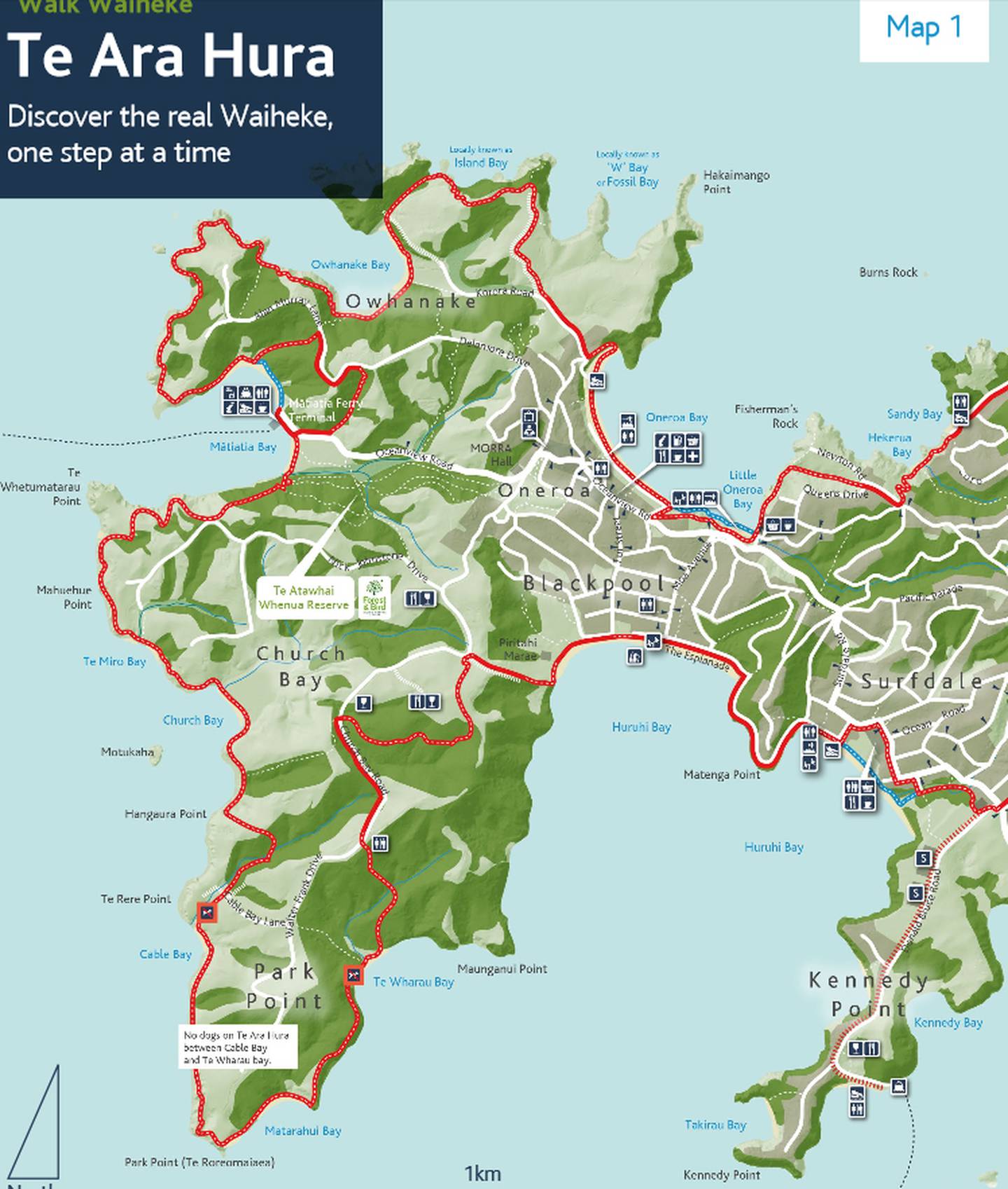 tourist map of waiheke island