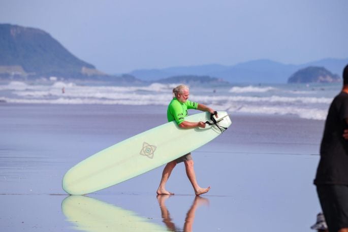 The NZ Festival of Longboarding has divisions ranging from Under-18 through to Over-60s. Photo/ Coastal Surf Images