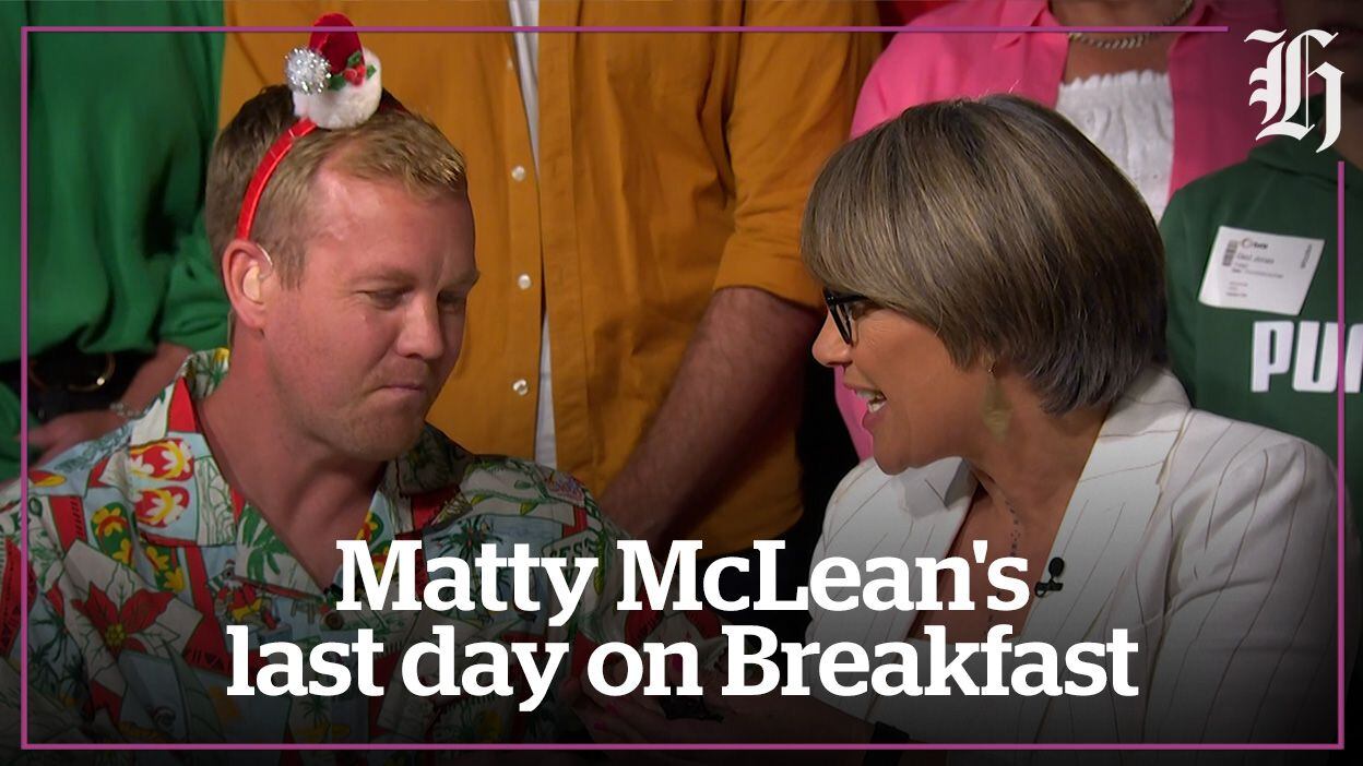 Breakfast blunder: Matty McLean late for his own weather bulletin