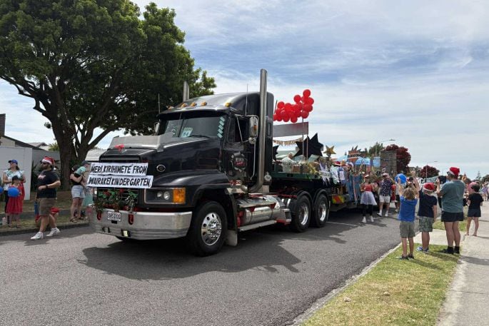 Wairakei Kindergarten's float at the 2024 Pak'nSave Pāpāmoa Superhero Santa Parade featured all sorts of superheroes. Photo / Supplied