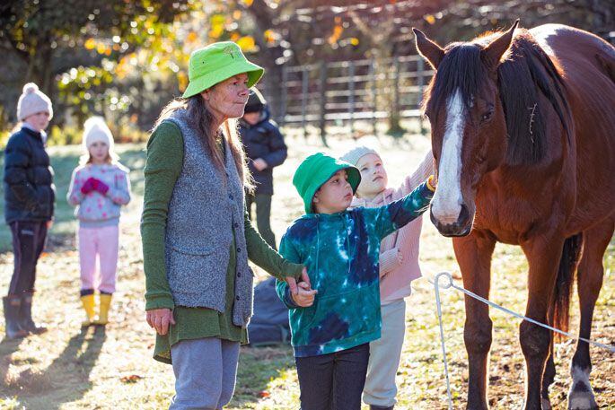 Students of Teacher in the Paddock.